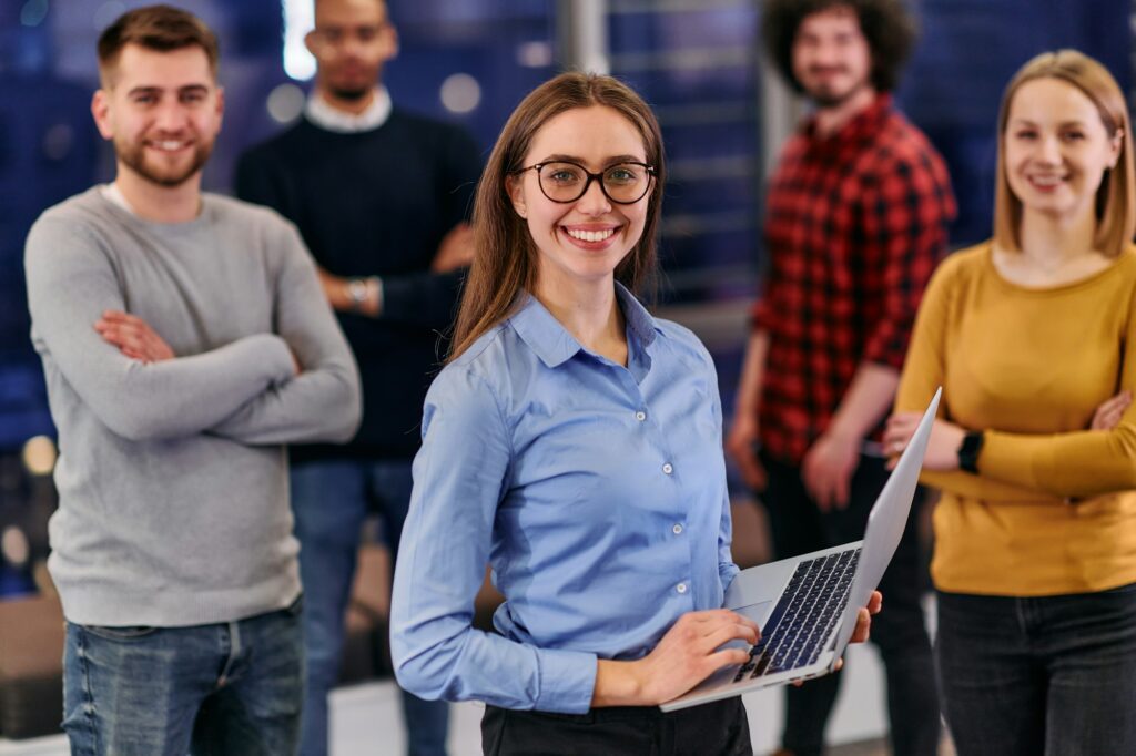 Confident Business Team Standing United to Represent Their Company